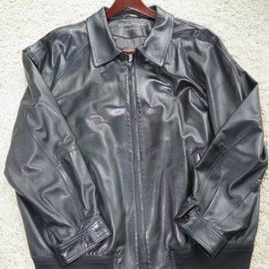 Salvatore Ferragamo Black SOFT Leather Bomber Jacket